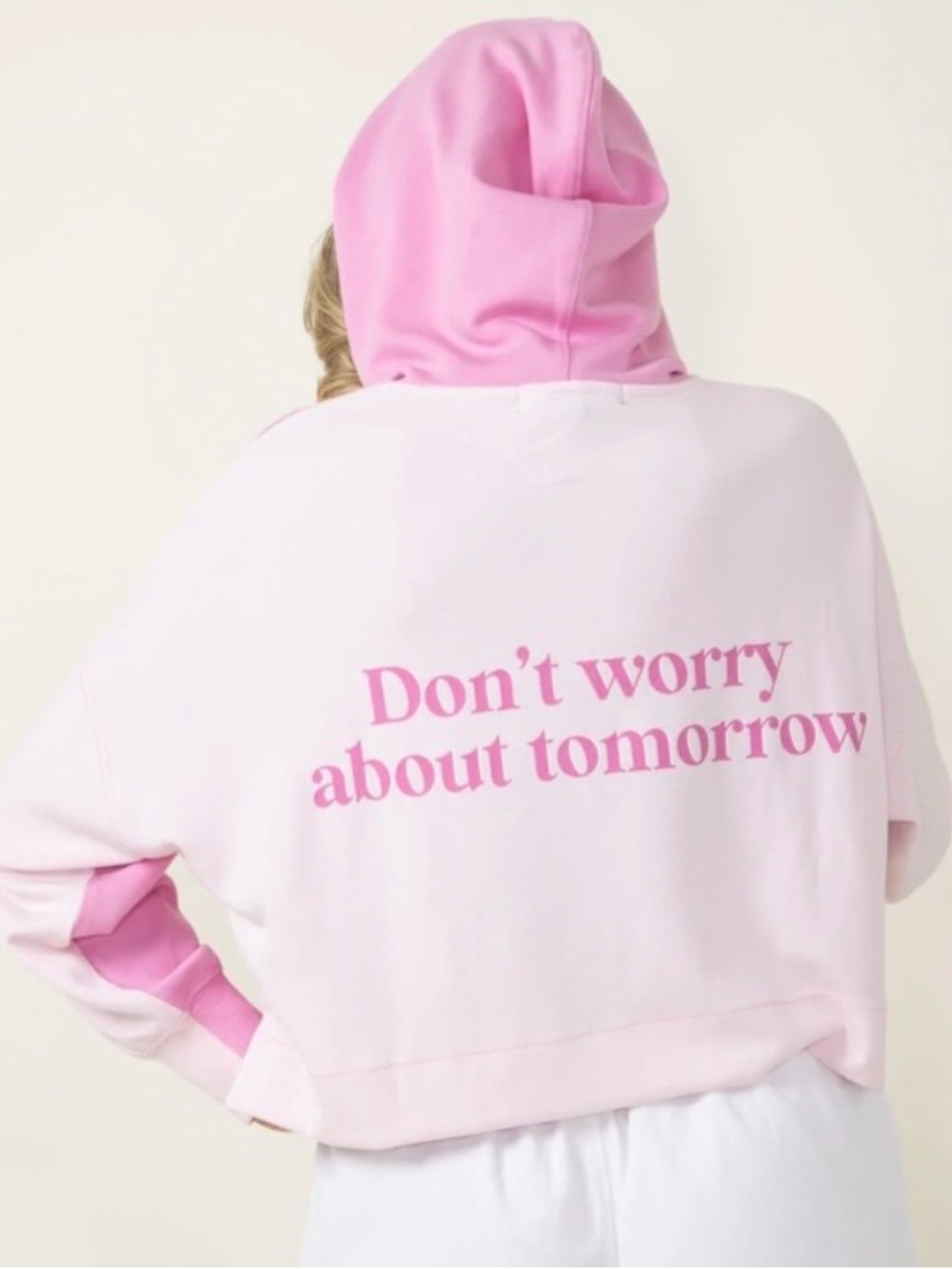 Simply Southern Pink Graphic Hoodie Sweatshirt - Don’t Worry About Tomorrow L